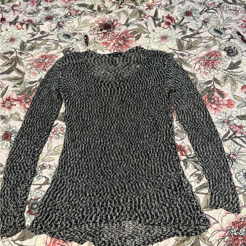 💅🏻 bebe Black & White Marled Long Sleeve Knit Top 💅🏻 SALE 3 for $30!
